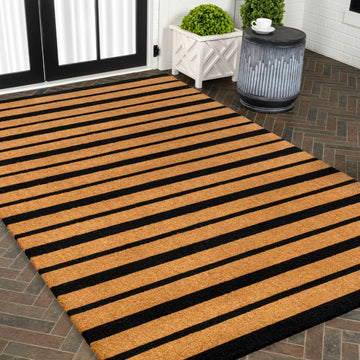 Hadley Modern Classic Ticking Stripe Coir Area Rug